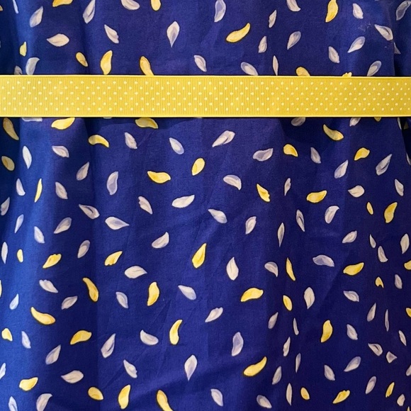Handmade 4T Blue Dress with Yellow Accents & Eyelet Lace Trim - Picture 5 of 5
